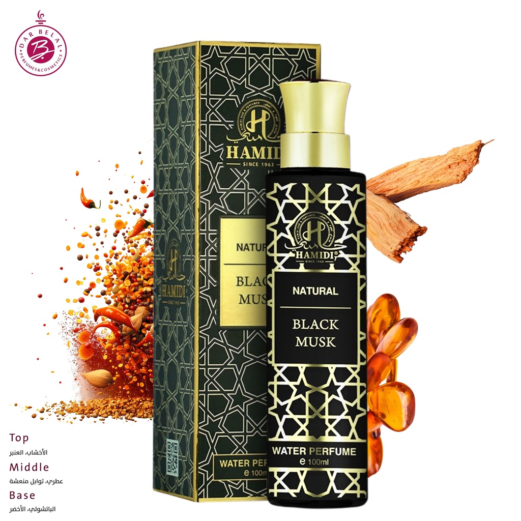 بلاك مسك عطر بدون كحول  100 مل - ناتشورال كولكشن من حامدي
