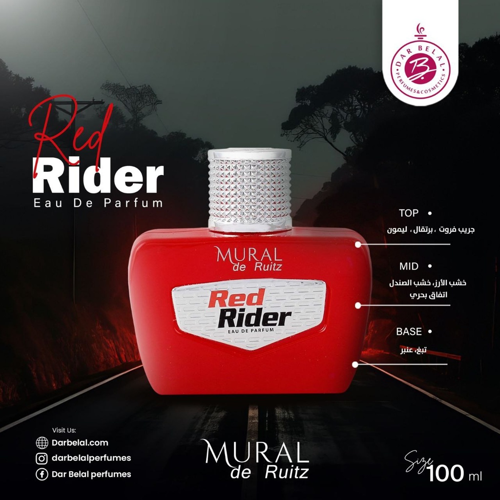 Red Rider Perfume  100 ML -  By Mural De Ruitz