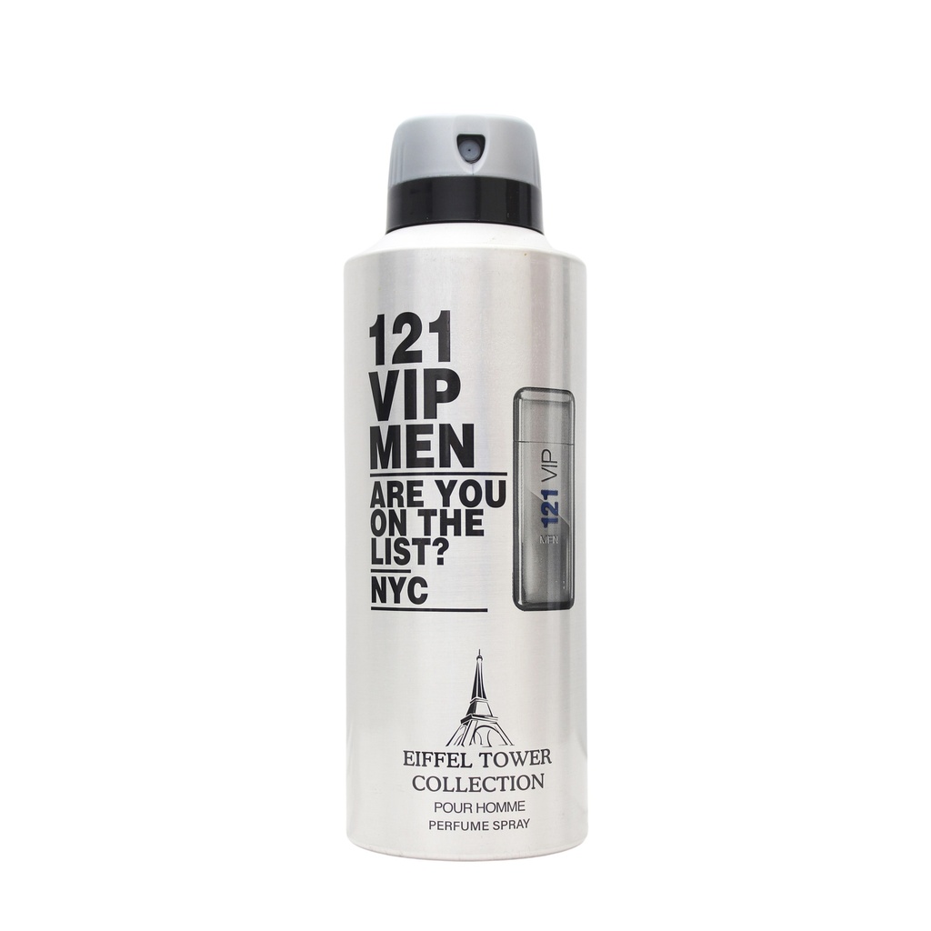121 Vip Men Deodorant Perfumed Body Spray  200 ML -  By Eiffel Tower