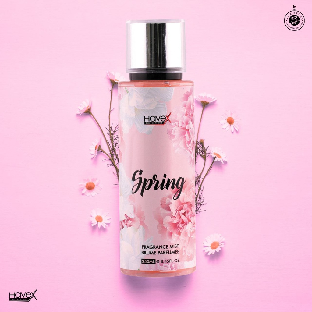 Spring Non Alcoholic Body & Hair Mist  250 ML - Flowery Collection By Havex