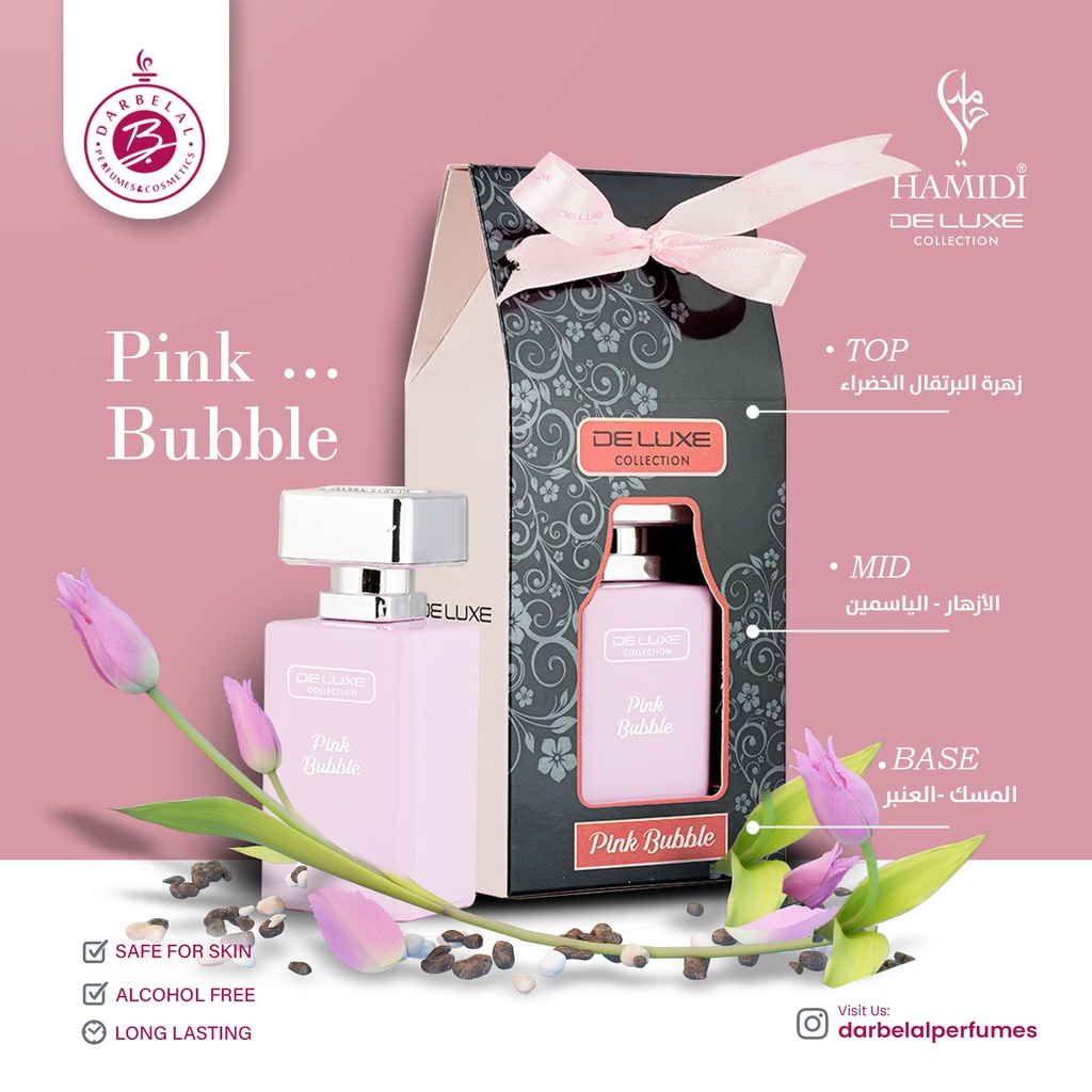 Pink Bubble Non Alcoholic Perfume  50 ML - Deluxe Collection By Hamidi