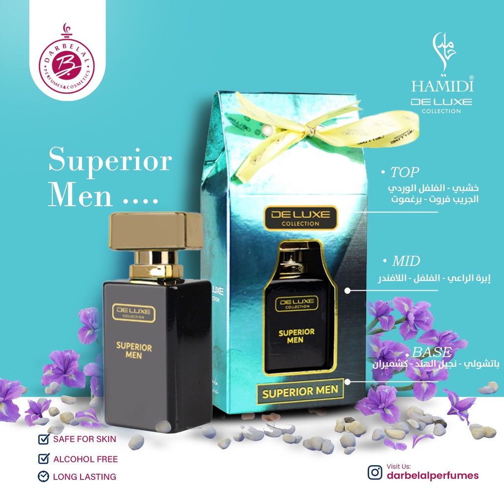 Superior Men Non Alcoholic Perfume  50 ML - Deluxe Collection By Hamidi