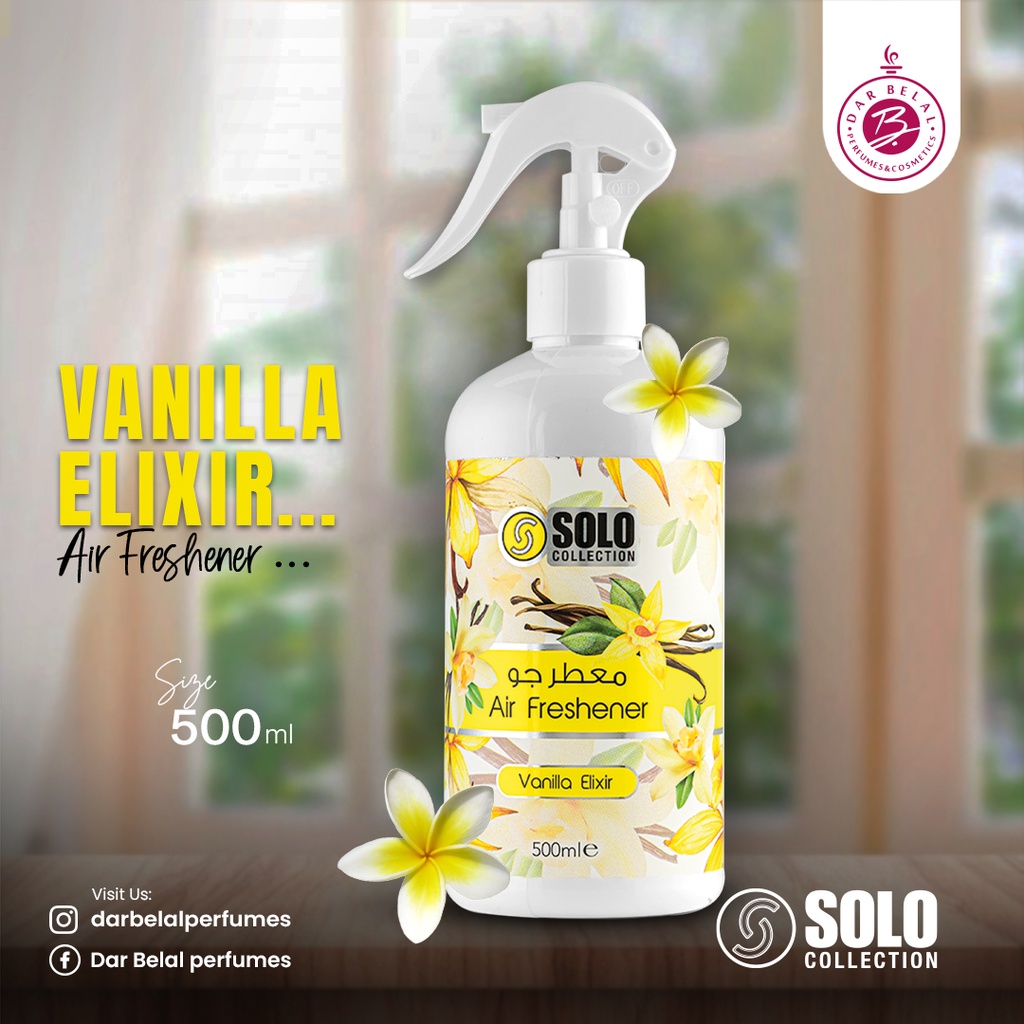 Vanilla Elixir Non Alcoholic Home Freshener  500 ML - Solo Collection By Hamidi