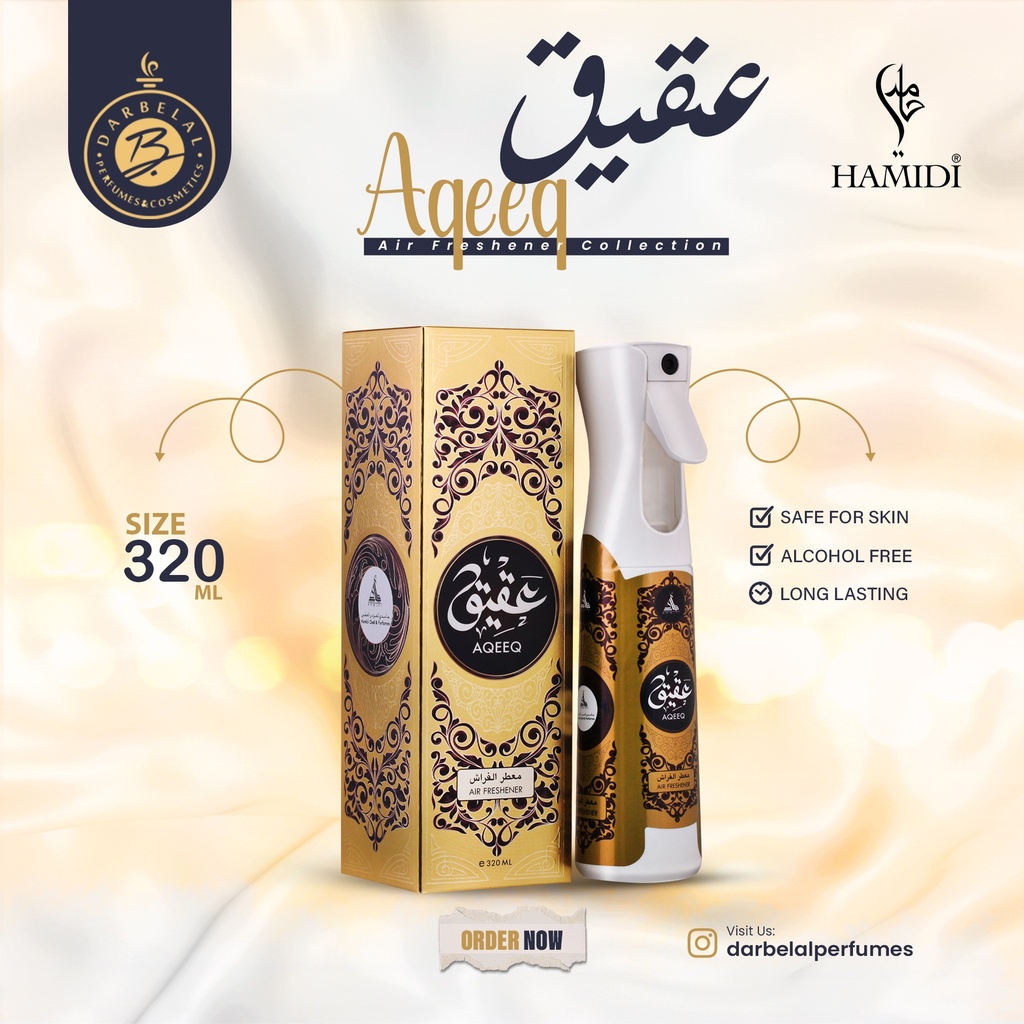 Aqeeq Non Alcoholic Home Freshener  320 ML - Mechanism Collection By Hamidi