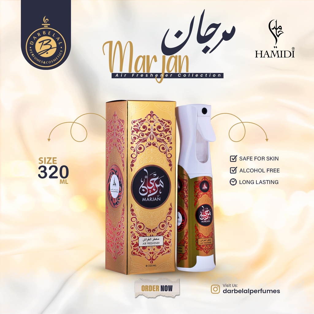 Marjan Non Alcoholic Home Freshener  320 ML - Mechanism Collection By Hamidi