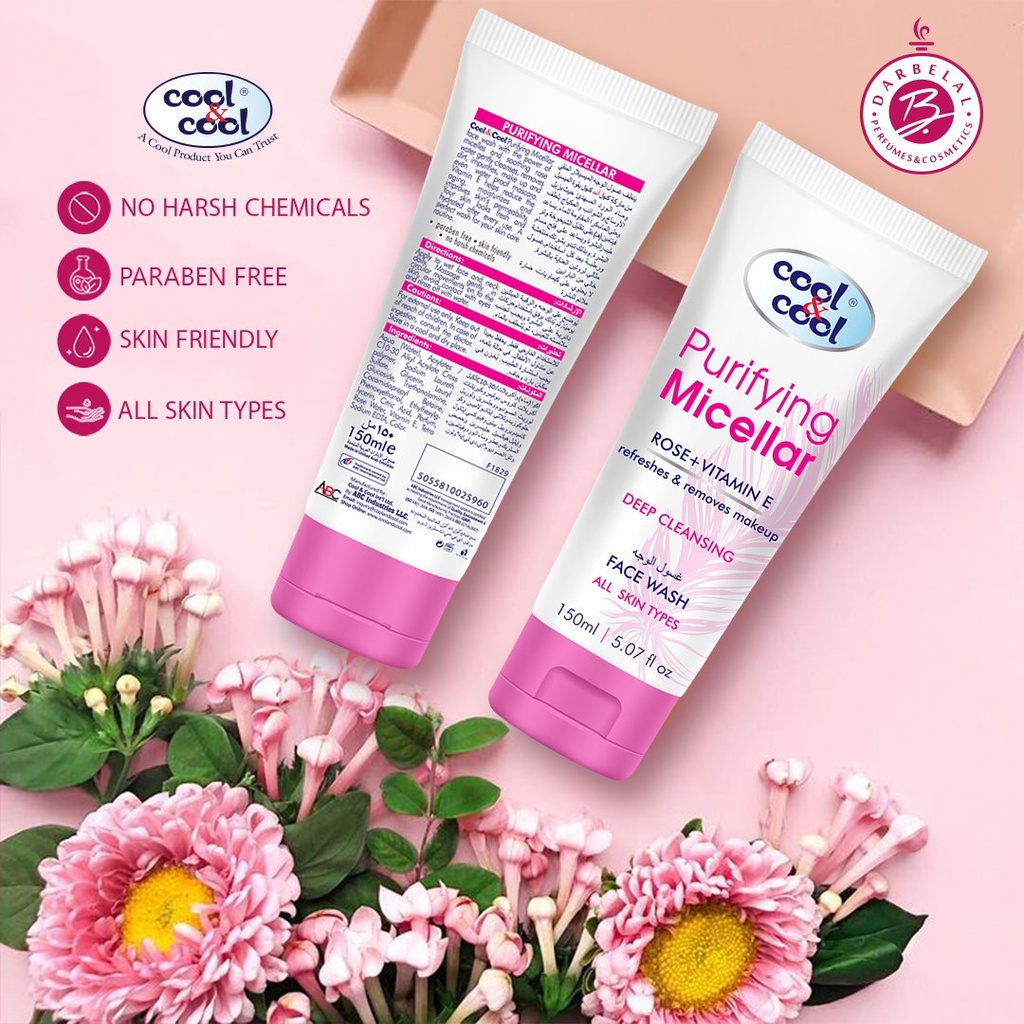 Purifying Micellar With Rose & Vitamine E Face Wash Tube 150 ML -  By Cool&Cool