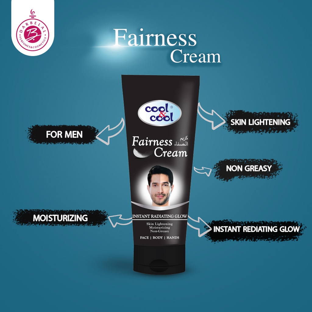 Fairness Cream For Men Black Face & Body Cream Tube 50 ML -  By Cool&Cool