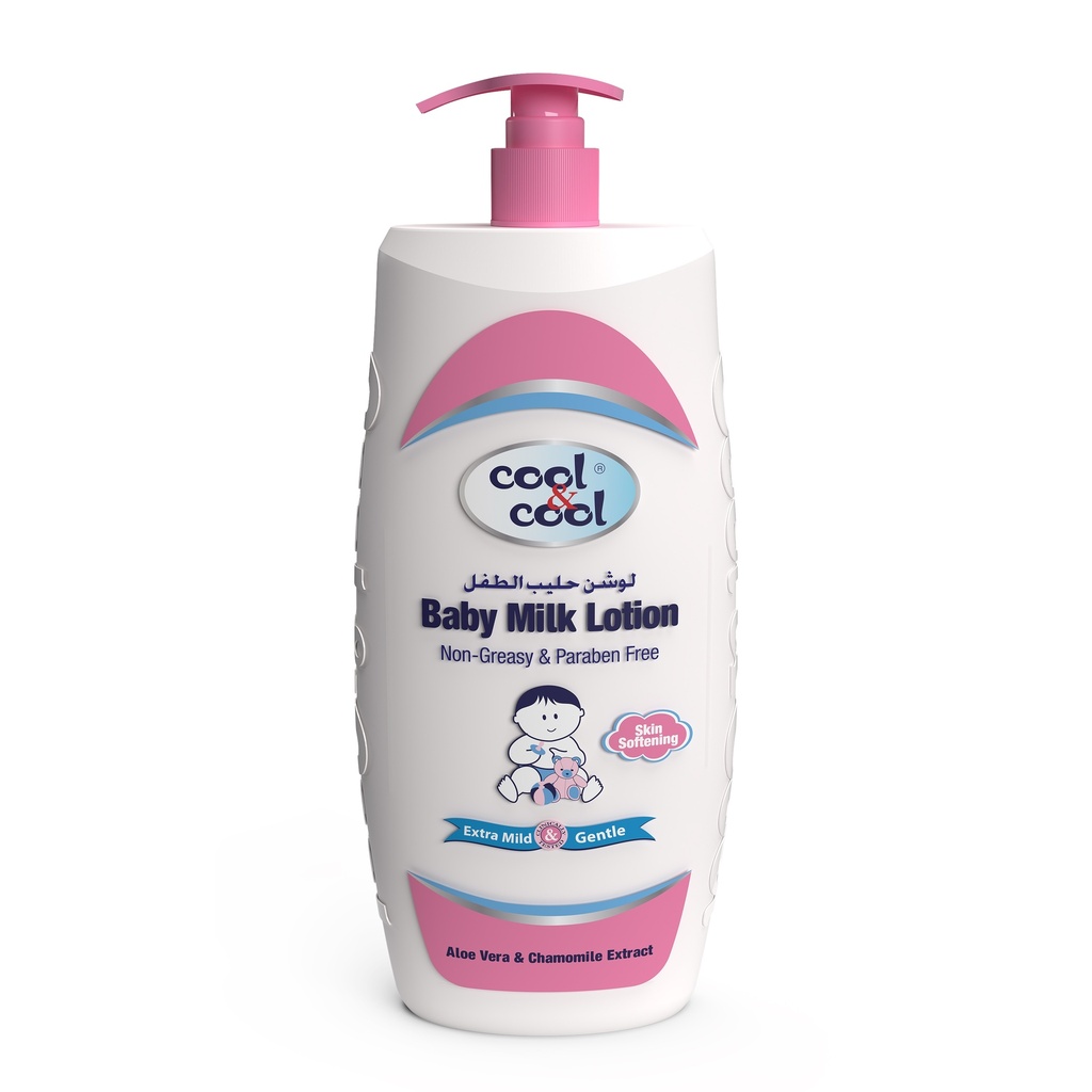 With Aleo Vera & Chamomile Baby Milk Lotion  1 LTR -  By Cool&Cool