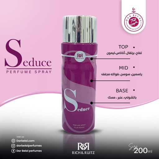 Seduce Pink Deodorant Perfume Body Spray  200 ML -  By Rich & Ruitz