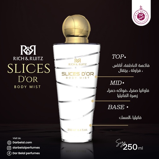 Slices D'Or Body Mist  250 ML -  By Rich & Ruitz