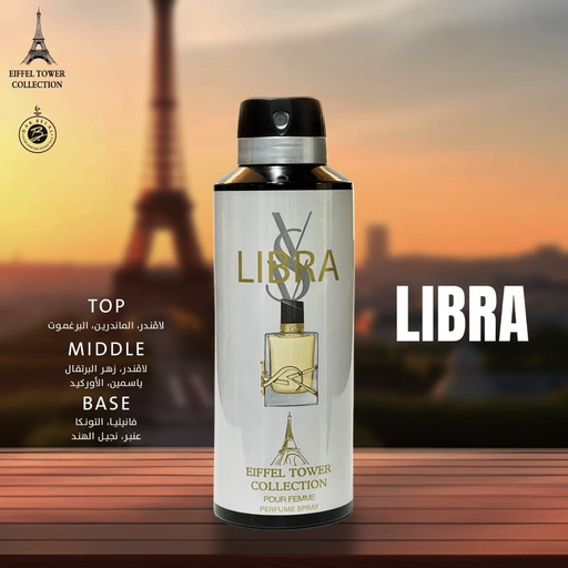 Libra Deodorant Perfume Body Spray  200 ML -  By Eiffel Tower