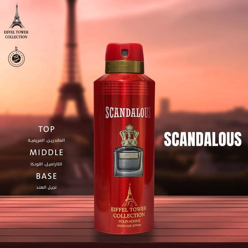 Scandalous Homme Deodorant Perfume Body Spray  200 ML -  By Eiffel Tower