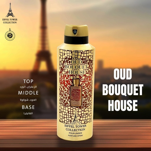 Oud Bcuquet Deodorant Perfume Body Spray  200 ML -  By Eiffel Tower