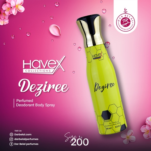 Dezire Deodorant Perfume Body Spray  200 ML - Cola Collection By Havex