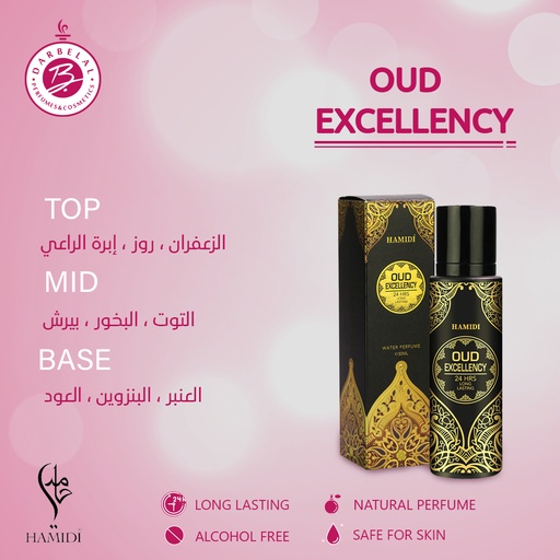 Oud Excellency Non Alcoholic Perfume  30 ML - Oud Collection By Hamidi