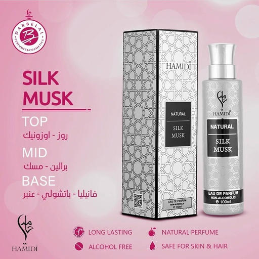 Silk Musk Non Alcoholic Perfume  100 ML - Natural Collection By Hamidi