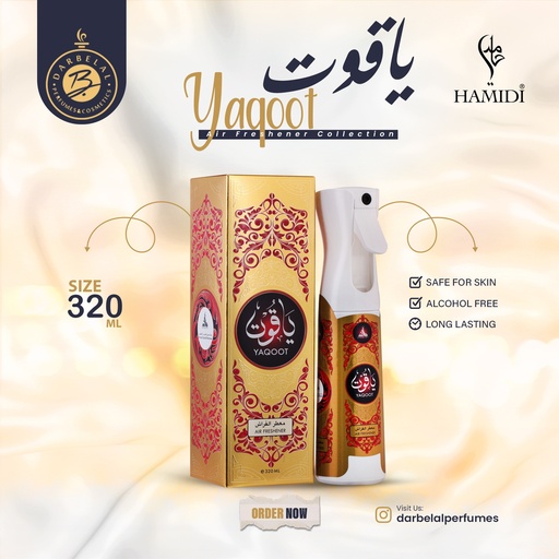 Yaqoot Non Alcoholic Home Freshener  320 ML - Mechanism Collection By Hamidi