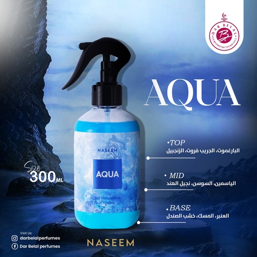 Aqua Non Alcoholic Home Freshener  300 ML - Golden Collection By Naseem