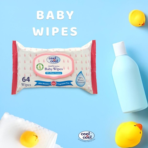 99% Water Baby Wipes  64Pcs -  By Cool&Cool