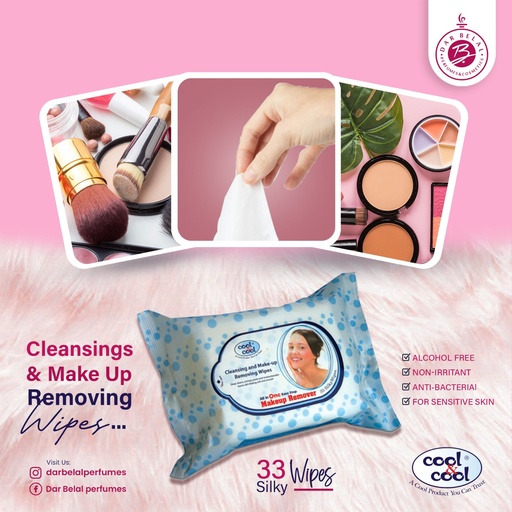  Makeup Remover Wipes  33 Pcs -  By Cool&Cool